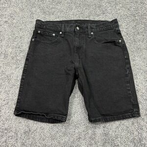 Levis Shorts Mens 32 Black 405 Standard Fit Stretch Denim Jean Jorts Logo Pocket